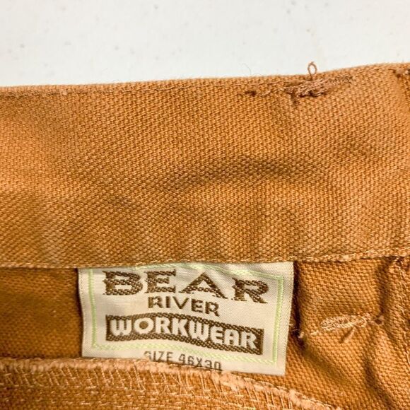 Bear River Carpenter Pants Mens 46 Brown Double Knee Workwear Outdoor Camp 44x30 - Picture 11 of 16